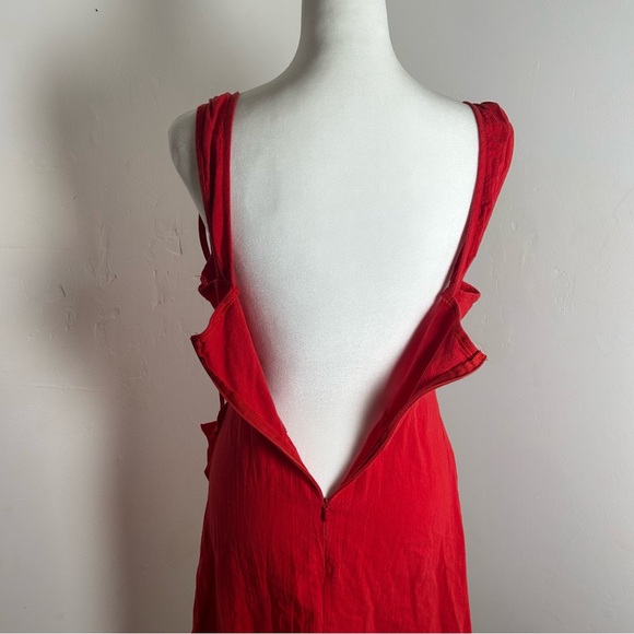 Mini Red Ruffle Dress - Picture 2 of 4